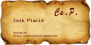 Csik Placid névjegykártya